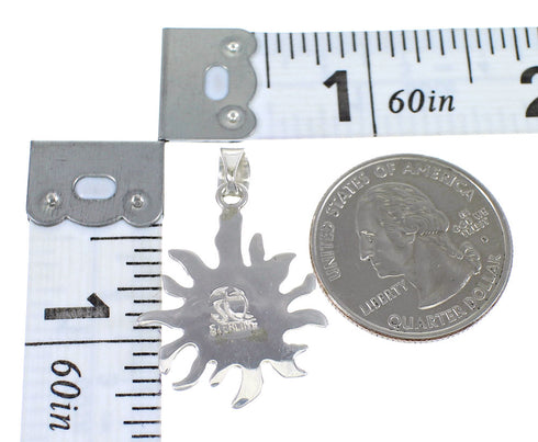 Authentic Sterling Silver And Multicolor Southwest Sun Pendant YX68200